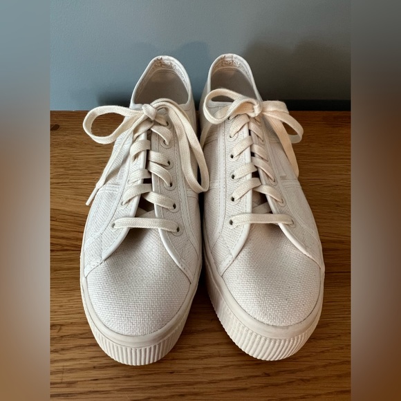 Superga Cream/Beige Platform Shoes - size (41 EU) (9.5 US) - Picture 9 of 11